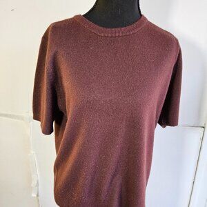 Women's Brown Sag Harbor Petite Medium short sleeve Sweater
